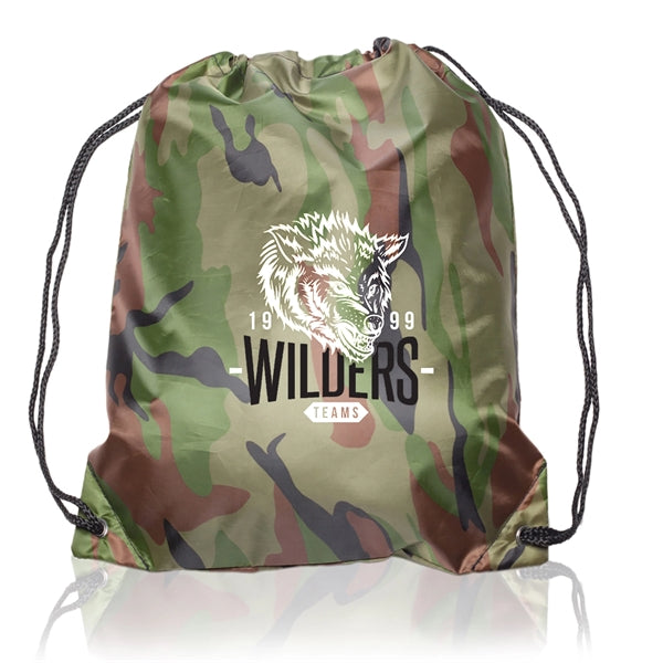 Go-Ez Polyester Drawstring Backpack (2 Color Imprint)
