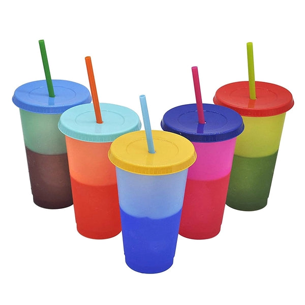 24Oz Color Changing Tumbler With Straw