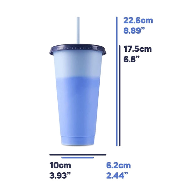 24Oz Color Changing Tumbler With Straw
