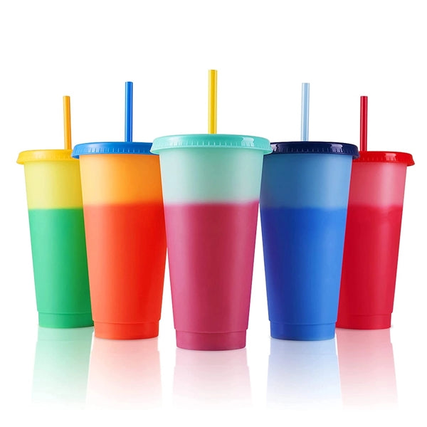 24Oz Color Changing Tumbler With Straw