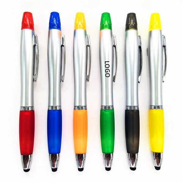 3 in 1 Stylus Ballpoint Pen Highlighter