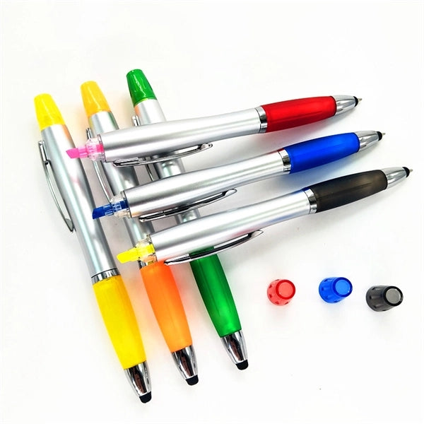3 in 1 Stylus Ballpoint Pen Highlighter