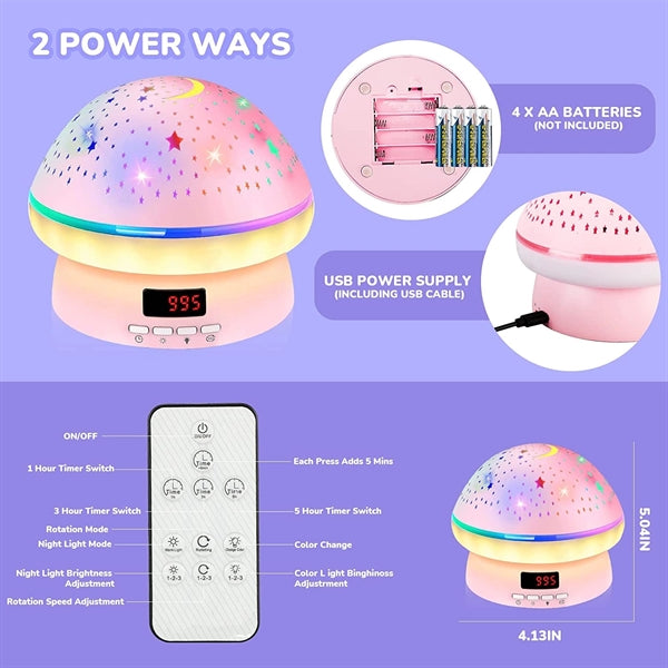 Timer Rotation Star Night Light