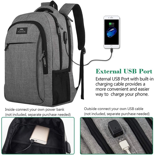 Travel Laptop Backpack with USB Charging Port