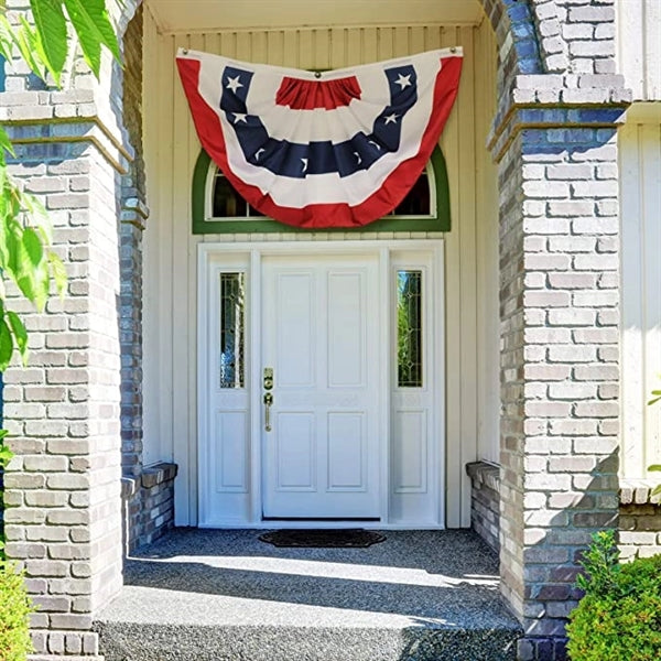 Independence Day American US Pleated Fan Flag