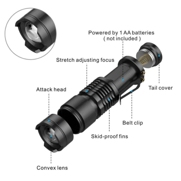 LED Torch Adjustable Flashlight