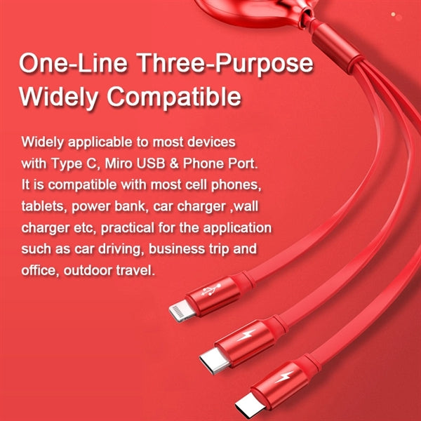 Retractable Universal 3A Fast Charging Cable