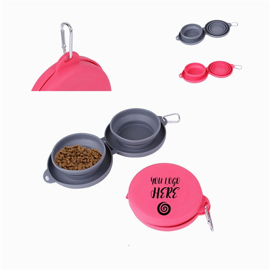 Folding Silicone Double Dog Bowl