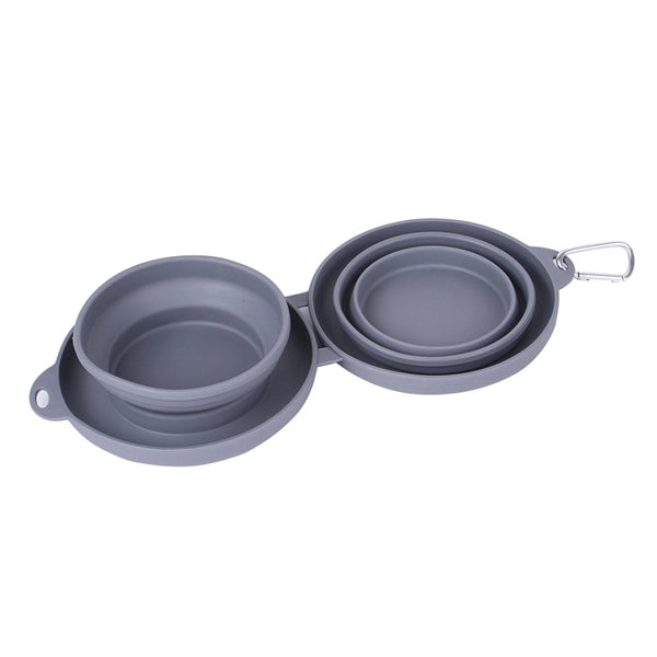 Folding Silicone Double Dog Bowl