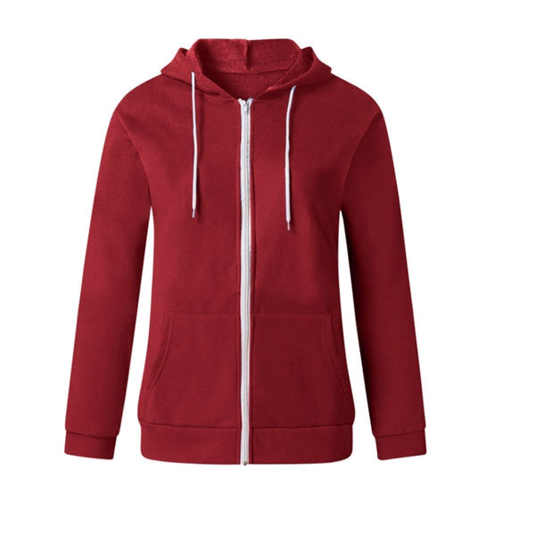 Women'S Color Block Zip Up Hoodie Sweatshirt/Long Sleeve