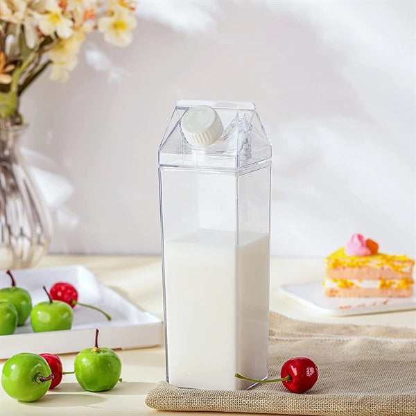 17oz Plastic Clear Milk Carton Water Bottles Juice Container