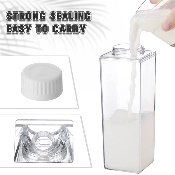 17oz Plastic Clear Milk Carton Water Bottles Juice Container