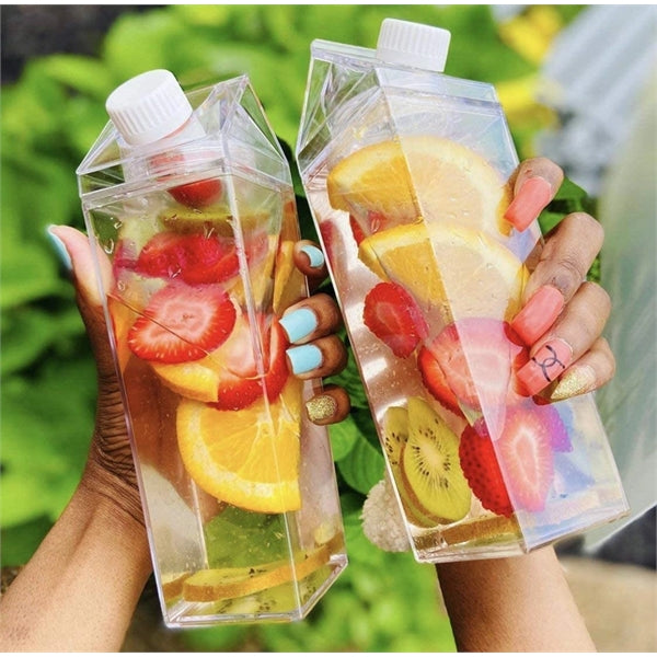 17oz Plastic Clear Milk Carton Water Bottles Juice Container