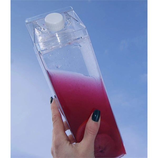 17oz Plastic Clear Milk Carton Water Bottles Juice Container