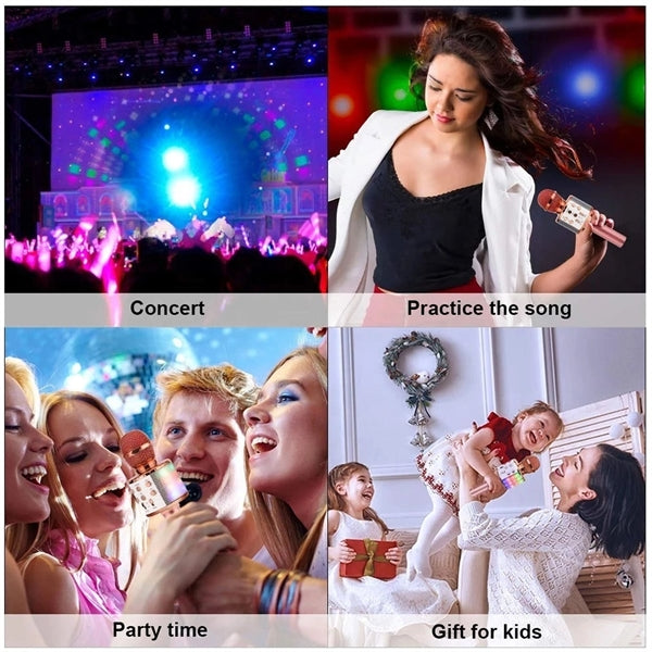 Led Wireless Bluetooth Karaoke Microphone