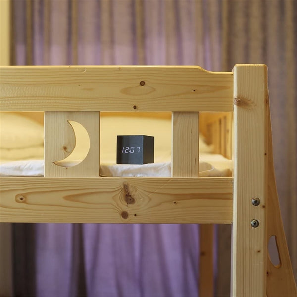 LED Wood Digital Clock Desk Cube Alarm