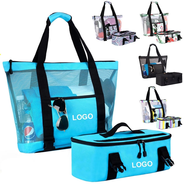 2 In 1 Large Insulation Mesh Beach Bag