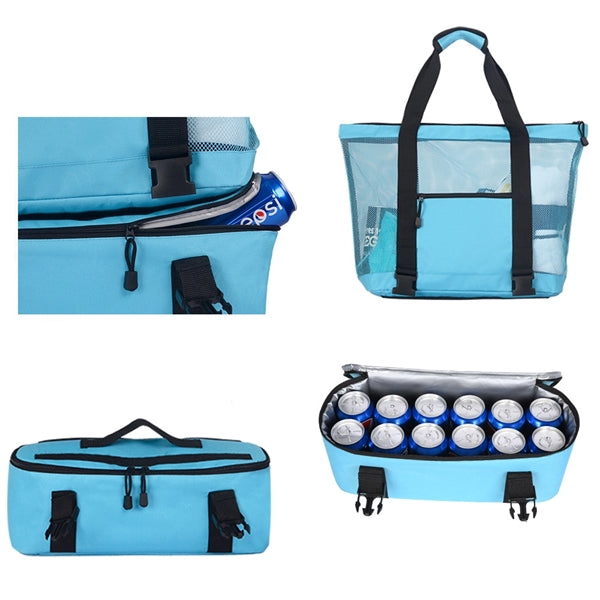 2 In 1 Large Insulation Mesh Beach Bag