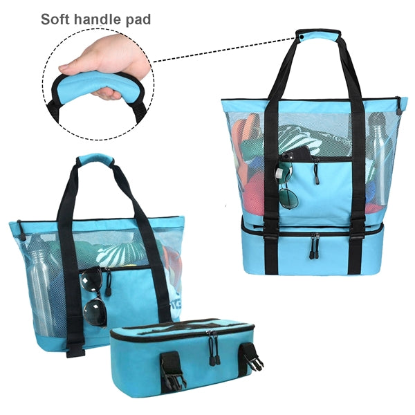 2 In 1 Large Insulation Mesh Beach Bag