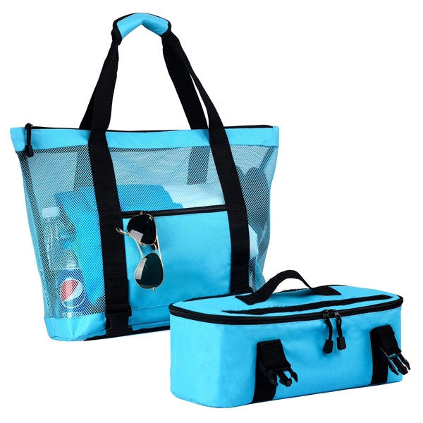2 In 1 Large Insulation Mesh Beach Bag