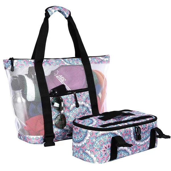 2 In 1 Large Insulation Mesh Beach Bag