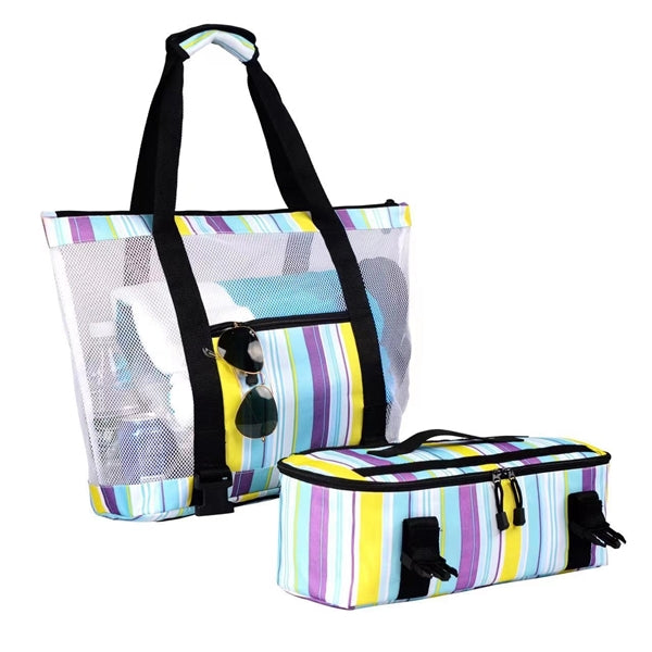2 In 1 Large Insulation Mesh Beach Bag