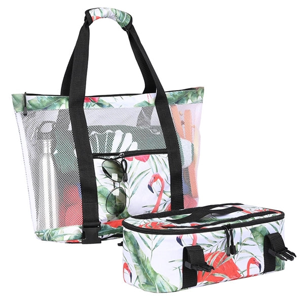 2 In 1 Large Insulation Mesh Beach Bag