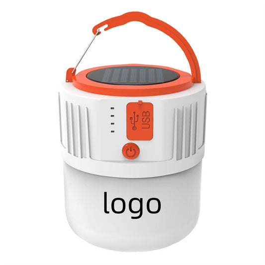 Solar-powered emergency camping lamp