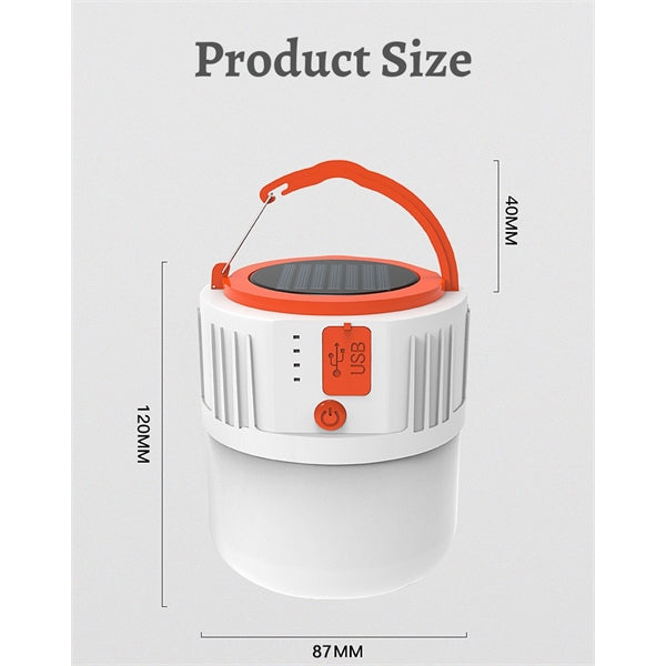 Solar-powered emergency camping lamp