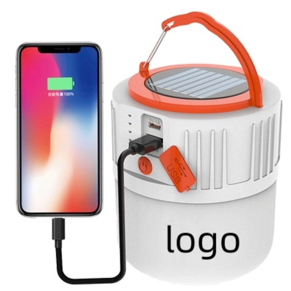 Solar-powered emergency camping lamp
