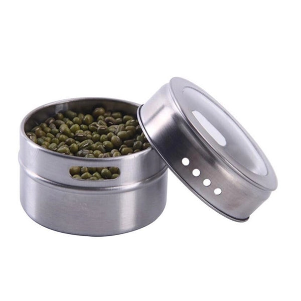 Magnetic Stainless Steel Seasoning Jar Salt Pepper Shaker