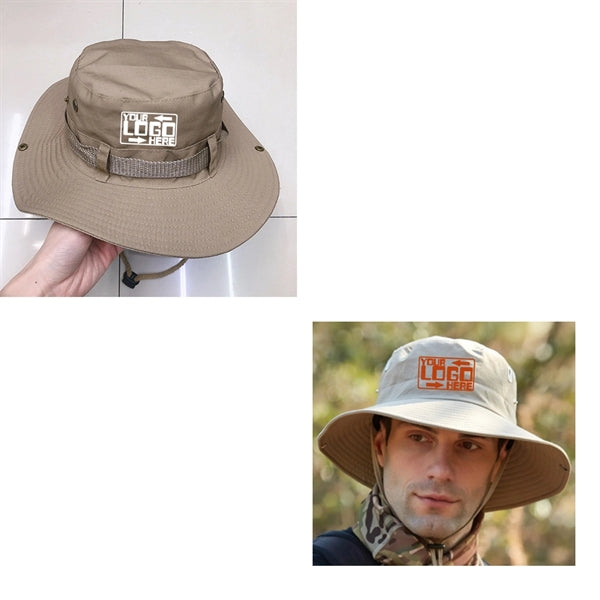 Outdoor Fishing Wide Brim Sun Bucket Hat with Band