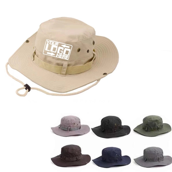 Outdoor Fishing Wide Brim Sun Bucket Hat with Band