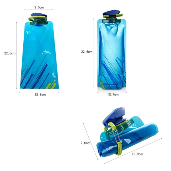 23 Oz Collapsible Water Bottle With Carabiner