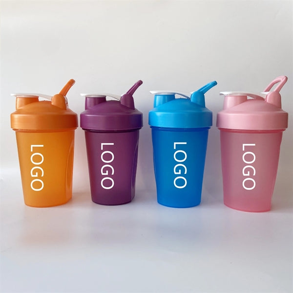 Protein Shakes Shaker Bottle with Wire Whisk Ball and Handle