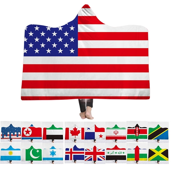 Flag Hooded Blanket