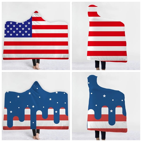 Flag Hooded Blanket