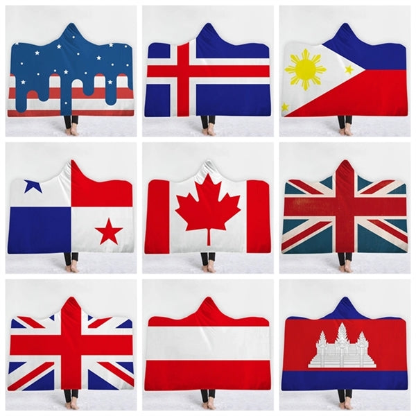 Flag Hooded Blanket