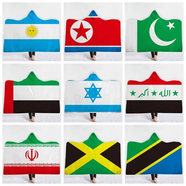 Flag Hooded Blanket
