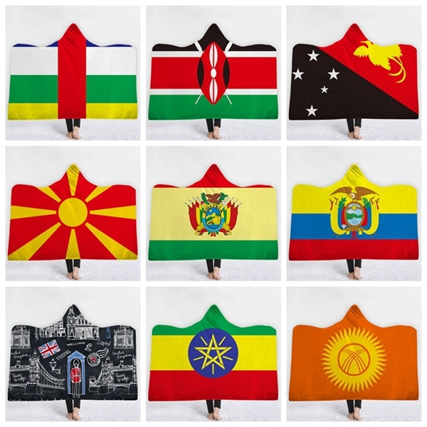 Flag Hooded Blanket
