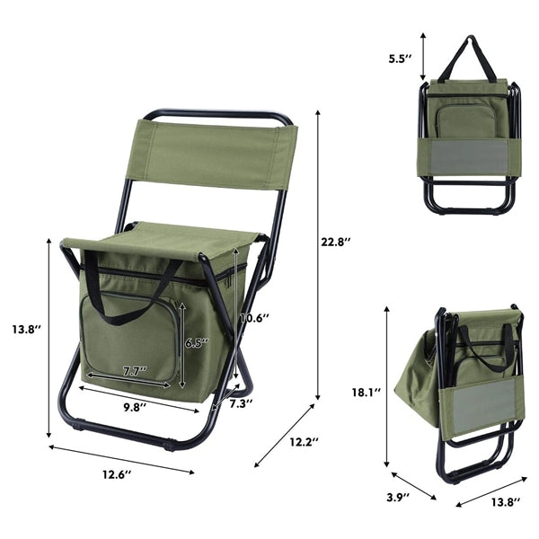 Foldable Camping Chair With Cooler Bag