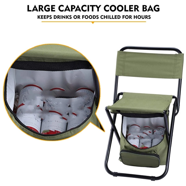 Foldable Camping Chair With Cooler Bag