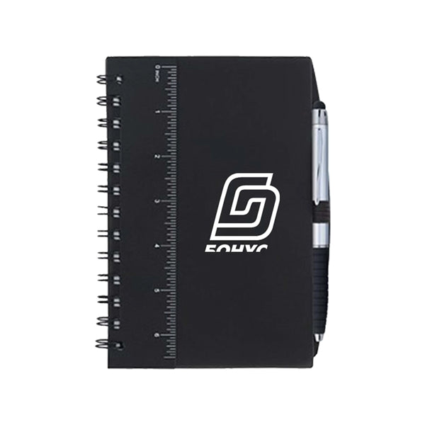 5" x 7" School Ruler Spiral Notebook With Pen