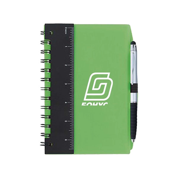 5" x 7" School Ruler Spiral Notebook With Pen