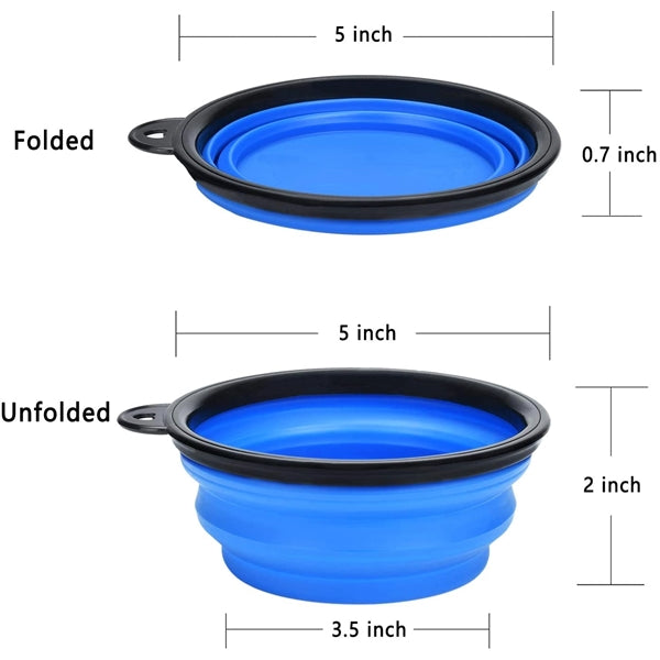 Standard Size FDA Silicone Collapsible Travel Pet Bowl