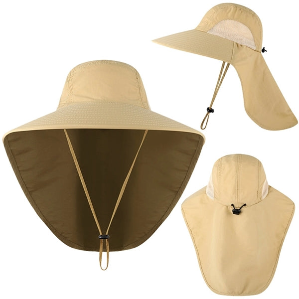 Wide Brim Sun Hat With Neck Flap