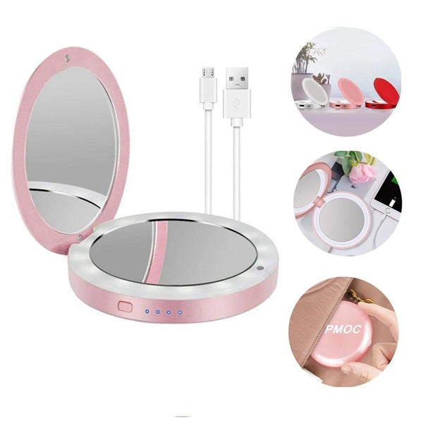 Led Travel Makeup Mirror Wired Charger
