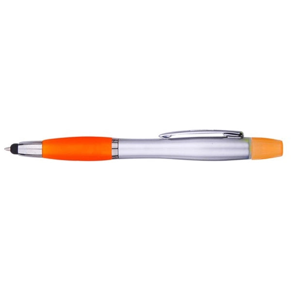3-In-1 Stylus, Ballpoint Pen and Yellow Highlighter