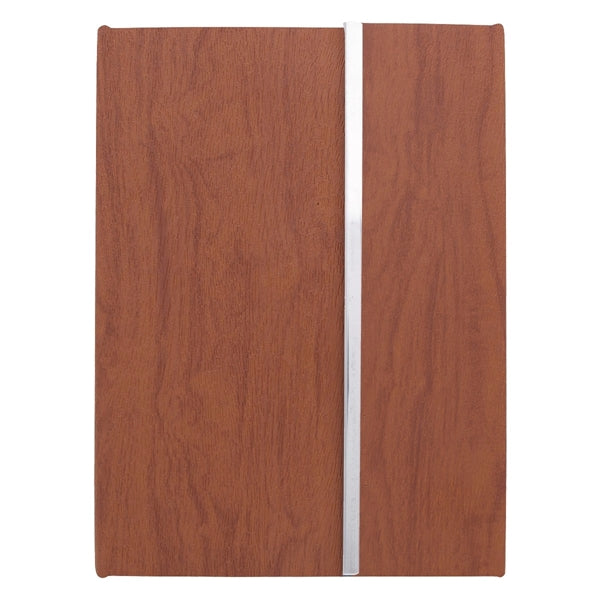 Hardcover Woodgrain Look Notebook With Sticky Notes
