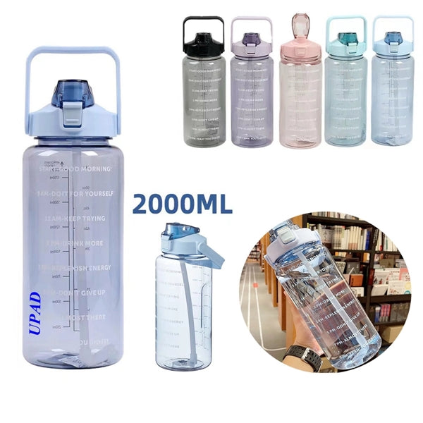 2L Sports Water Bottle With Time Marker